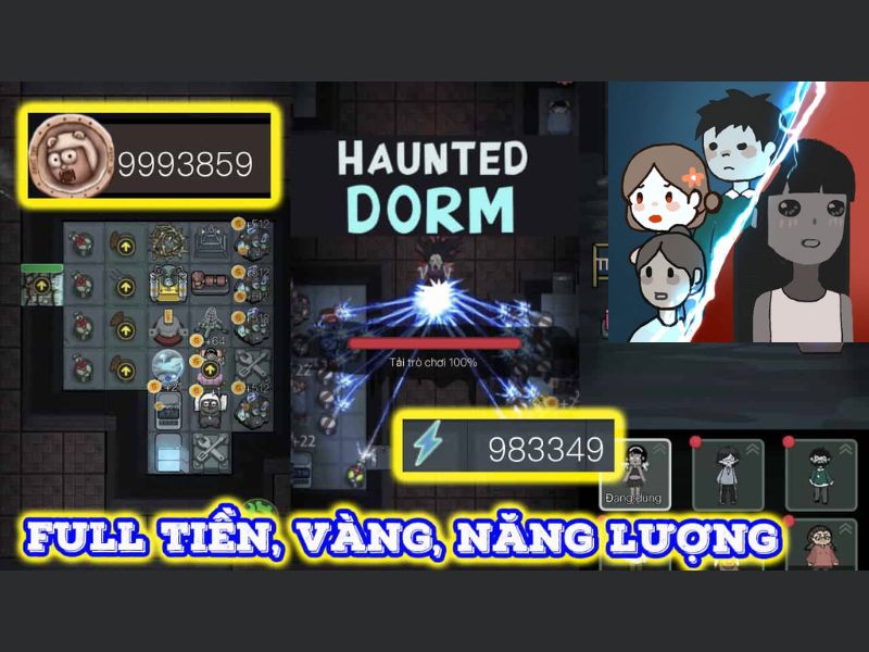 Tải Hack Haunted Dorm (Vô Hạn Tiền, Tiếng Việt, Menu) v1.8.1 4 Tính Năng MOD Nổi Bật Trong Hack Haunted Dorm