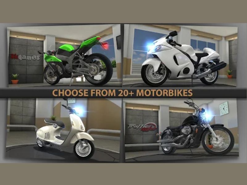 Tải Traffic Rider Mod Apk (Vô Hạn Tiền) V2.0 3 Game Traffic Rider Mod Apk mở khóa tất cả xe mô tô