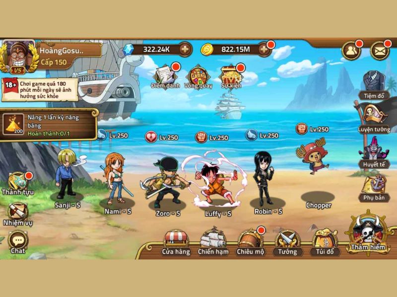 Tải Hack Huyền Thoại Hải Tặc (Menu, Full Tướng, Vô Hạn Tiền, Kim Cương) V1.0.5 3 Hack Huyền Thoại Hải Tặc sở hữu chế độ PvP đầy hấp dẫn