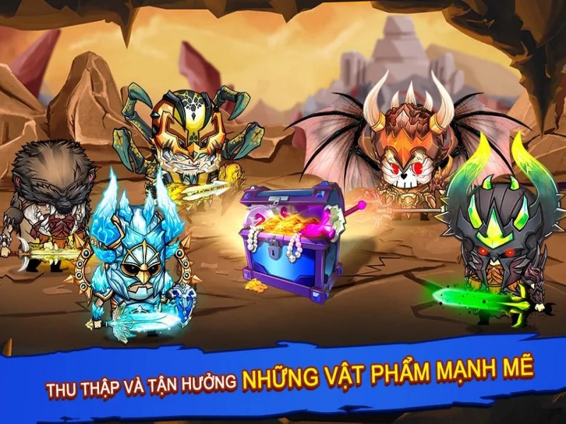 Tùy biến nhân vật trong Hack Tiny Gladiators với kho trang bị khổng lồ 