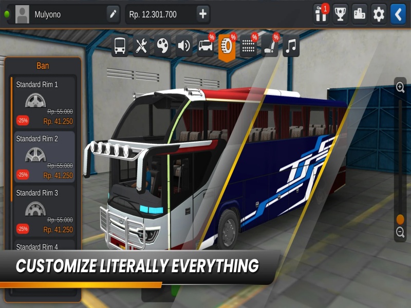 Tải Bus Simulator Indonesia Mod Apk (Full Tiền, Xe Việt Nam) v4.4.1 2 Tự do tùy biến và thiết kế ngoại hình xe trong Bus Simulator Indonesia Mod Apk